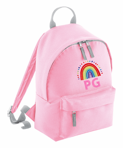 Personalised Mini School Backpack/Rucksack - Rainbow Design