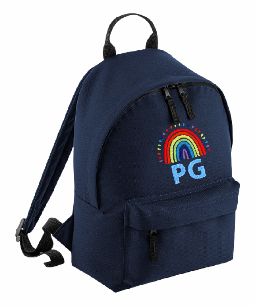 Personalised Mini School Backpack/Rucksack - Rainbow Design
