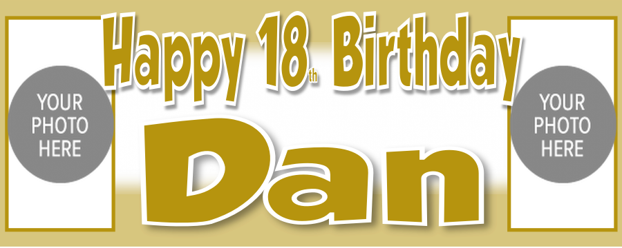 Personalised Birthday Party Photo Banners Posters are offered in a Various Colour Designs, featuring a combination of two images on the banner one image on posters.  Our customisable banners and posters can be personalised with any age, name, colour.  All our Banners Posters are printed on Luxury 240gsm Photo Paper.