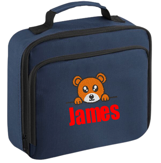 Introducing the ultra-stylish, Personalised Lunch Box Cooler! It's the total package: Zippered front pocket for easy customization. Zippered main compartment. Fully insulated. Wipeable interior. Internal ID label.  Colour - French Navy Blue Adjustment handle from 7.5cm to 8cm. Reach certified.  Choose between 4 colours - Jet Black, Jungle Camo, Navy Blue, Pretty in Pink!  Rucksack Dimensions 24 x 20 x 8cm. 3 litres.  Personalisation comes complimentary - no extra cost!