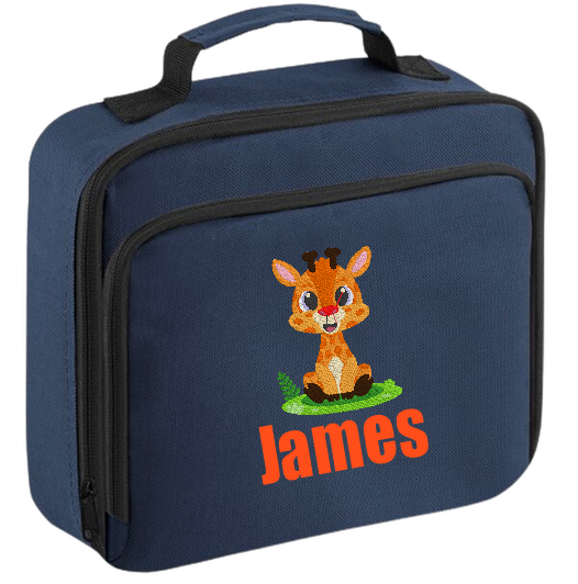 Introducing the ultra-stylish, Personalised Lunch Box Cooler! It's the total package: Zippered front pocket for easy customization. Zippered main compartment. Fully insulated. Wipeable interior. Internal ID label.  Colour - French Navy Blue Adjustment handle from 7.5cm to 8cm. Reach certified.  Choose between 4 colours - Jet Black, Jungle Camo, Navy Blue, Pretty in Pink!  Rucksack Dimensions 24 x 20 x 8cm. 3 litres.  Personalisation comes complimentary - no extra cost!