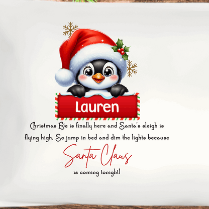 Make Christmas Eve extra magical with our Personalised Christmas Eve Peekaboo Penguin Pillow — the perfect festive touch for your little one’s christmas eve bedtime excitement!