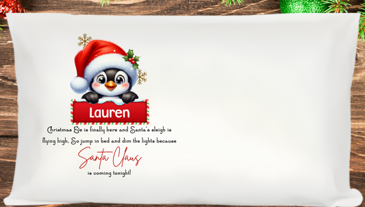 Make Christmas Eve extra magical with our Personalised Christmas Eve Peekaboo Penguin Pillow — the perfect festive touch for your little one’s christmas eve bedtime excitement!