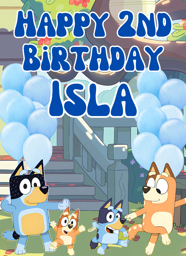 Bluey themed printed poster