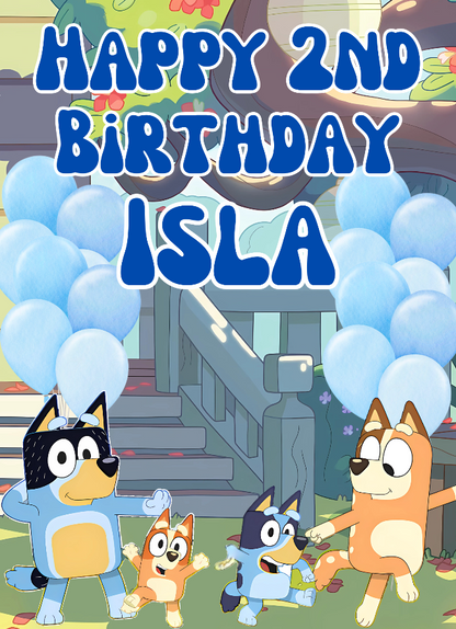 Bluey themed printed poster