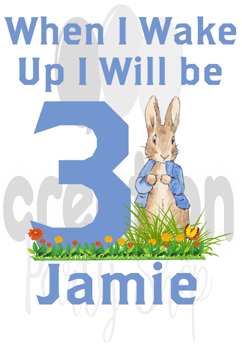 Boys When I Wake Up Blue Pyjamas, Peter Rabbit Design - Personalised - CreationPartyShop