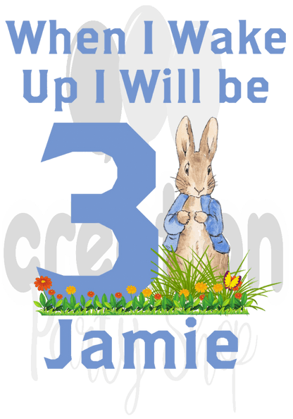 Boys When I Wake Up Blue Pyjamas, Peter Rabbit Design - Personalised - CreationPartyShop