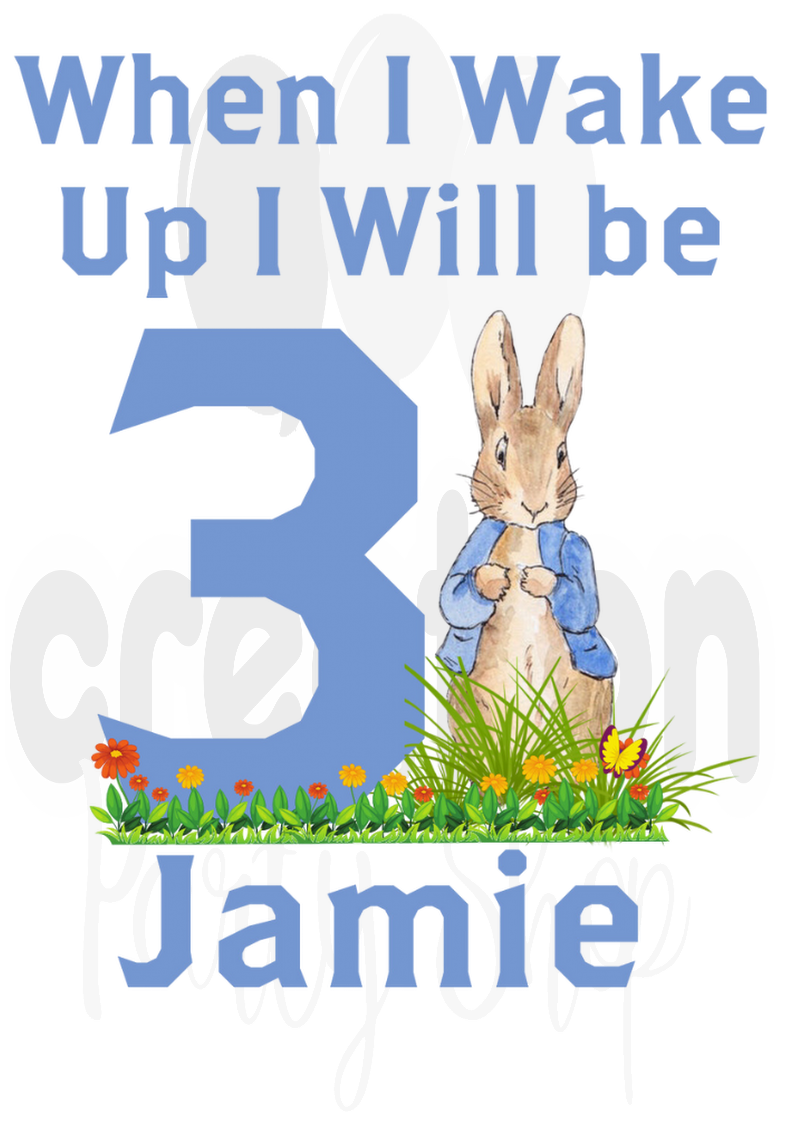 Boys When I Wake Up Blue Pyjamas, Peter Rabbit Design - Personalised - CreationPartyShop