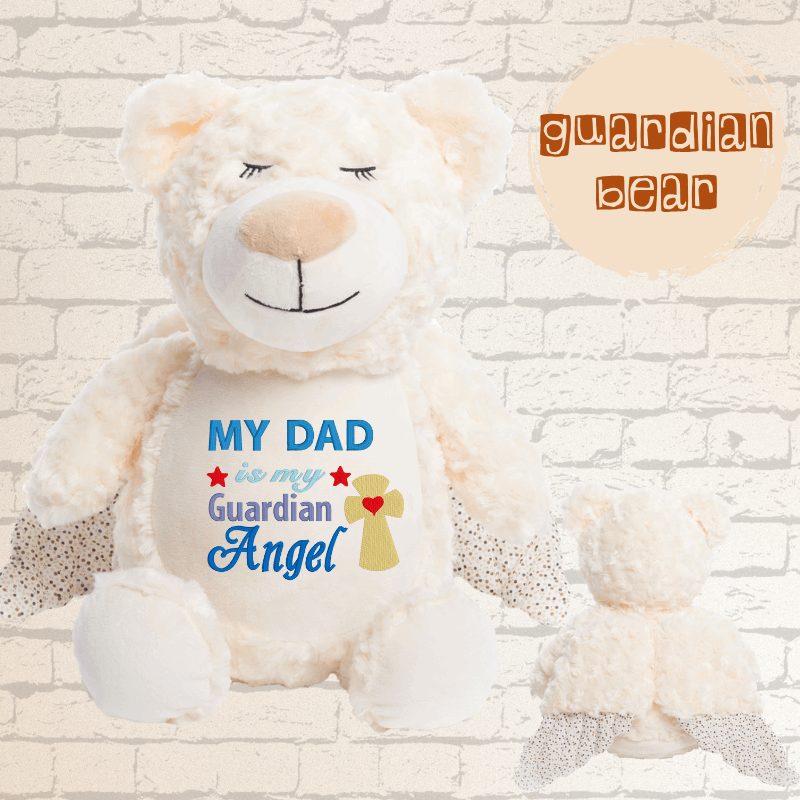 Personalised Embroidery Guardian Angel Bear