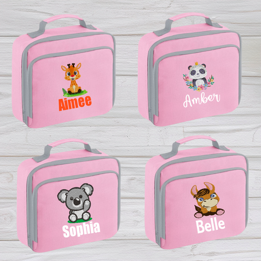 Introducing the ultra-stylish, Personalised embroidery Lunch Box Cooler! It's the total package: Zippered front pocket for easy customization. Zippered main compartment. Fully insulated. Wipeable interior. Internal ID label.  Colour - French Navy Blue Adjustment handle from 7.5cm to 8cm. Reach certified.  Choose between 4 colours - Jet Black, Jungle Camo, Navy Blue, Pretty in Pink!  Rucksack Dimensions 24 x 20 x 8cm. 3 litres.  Personalisation embroidery comes complimentary - no extra cost!