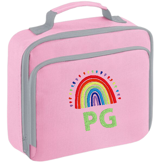 Introducing the ultra-stylish, Personalised embroidery Lunch Box Cooler! It's the total package: Zippered front pocket for easy customization. Zippered main compartment. Fully insulated. Wipeable interior. Internal ID label.  Colour - Pink Adjustment handle from 7.5cm to 8cm. Reach certified.  Choose between 4 colours - Jet Black, Jungle Camo, Navy Blue, Pretty in Pink!  Rucksack Dimensions 24 x 20 x 8cm. 3 litres.  Personalisation embroidery comes complimentary - no extra cost!