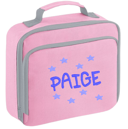 Introducing the ultra-stylish, Personalised embroidery Lunch Box Cooler! It's the total package: Zippered front pocket for easy customization. Zippered main compartment. Fully insulated. Wipeable interior. Internal ID label.  Colour - Pink Adjustment handle from 7.5cm to 8cm. Reach certified.  Choose between 4 colours - Jet Black, Jungle Camo, Navy Blue, Pretty in Pink!  Rucksack Dimensions 24 x 20 x 8cm. 3 litres.  Personalisation embroidery comes complimentary - no extra cost!