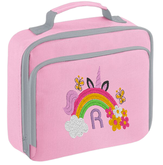 Introducing the ultra-stylish, Personalised embroidery Lunch Box Cooler! It's the total package: Zippered front pocket for easy customization. Zippered main compartment. Fully insulated. Wipeable interior. Internal ID label.  Colour - Pink Adjustment handle from 7.5cm to 8cm. Reach certified.  Choose between 4 colours - Jet Black, Jungle Camo, Navy Blue, Pretty in Pink!  Rucksack Dimensions 24 x 20 x 8cm. 3 litres.  Personalisation embroidery comes complimentary - no extra cost!