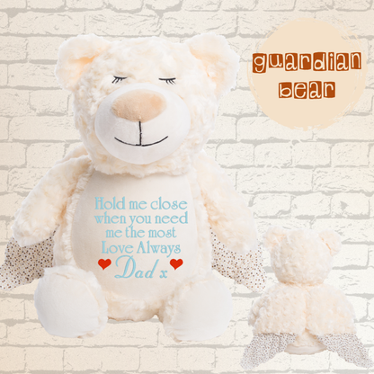 Personalised Embroidery Guardian Angel Bear