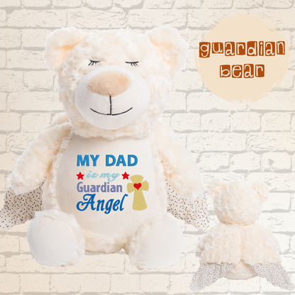 Personalised Embroidery Guardian Angel Bear
