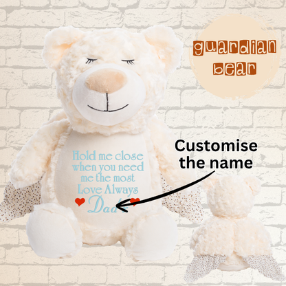 Personalised Embroidery Guardian Angel Bear