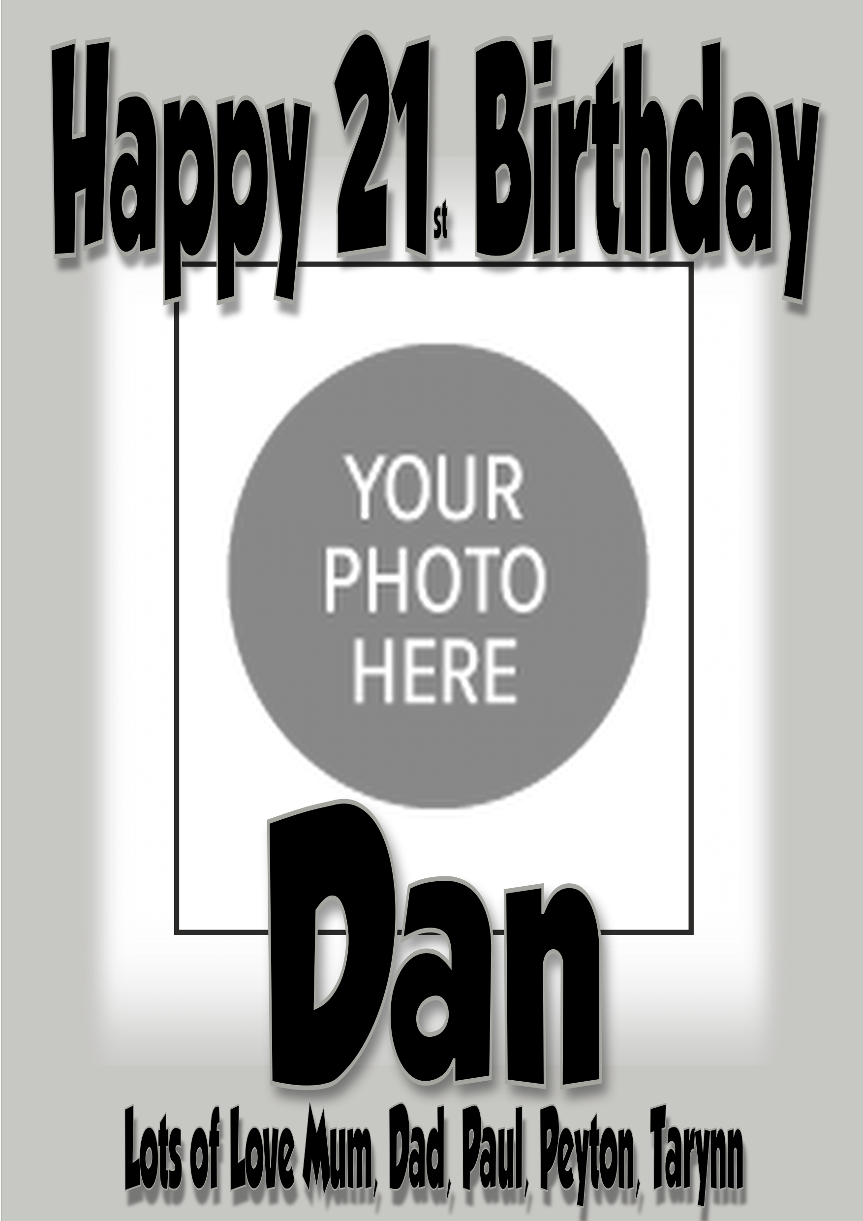 Personalised Birthday Party Photo Banners Posters are offered in a Various Colour Designs, featuring a combination of two images on the banner one image on posters.  Our customisable banners and posters can be personalised with any age, name, colour.  All our Banners Posters are printed on Luxury 240gsm Photo Paper.