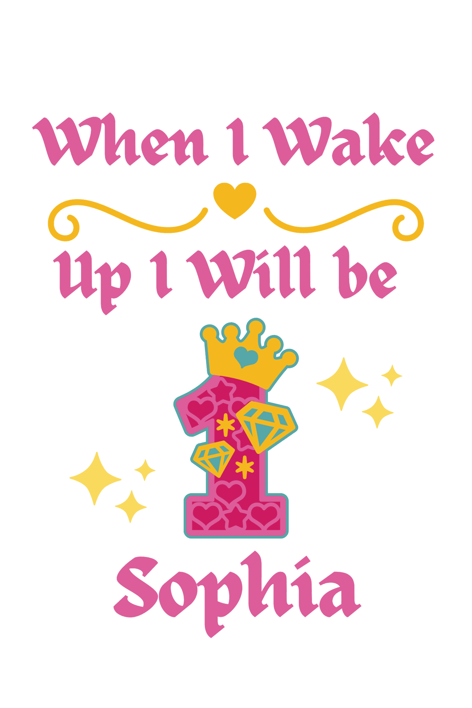 Searching for the perfect wake up PJs for your little girl? Look no more! Our one-of-a-kind "When I Wake Up"&nbsp; Princess Age design set is the perfect addition to any birthday bash. Personalized with a name and princess themed age, these jammies come in both Solid Pink &amp; White, Pink Candy Striped &amp; White.&nbsp;  Enhance your sleepwear with our exquisite Princess Themed Age Design.  Made with 100% cotton and a bold print, these PJs make a fab birthday present!