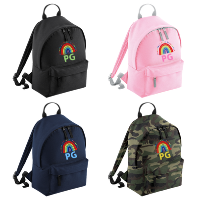 Personalised Mini School Backpack/Rucksack - Rainbow Design