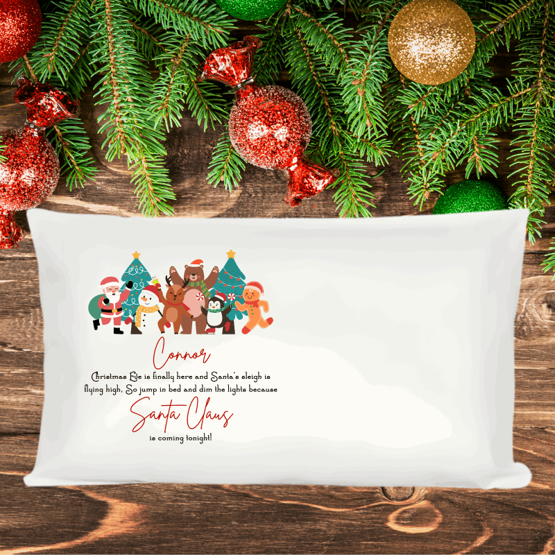 Make Christmas Eve extra magical with our Personalised Christmas Eve Santa & Friends Pillow — the perfect festive touch for your little one’s christmas eve bedtime excitement!