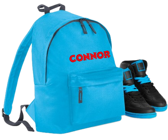 Personalised Junior Sky Blue School Rucksack Backpack - Embroidery Designed - CreationPartyShop