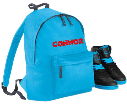 Personalised Junior Sky Blue School Rucksack Backpack - Embroidery Designed - CreationPartyShop
