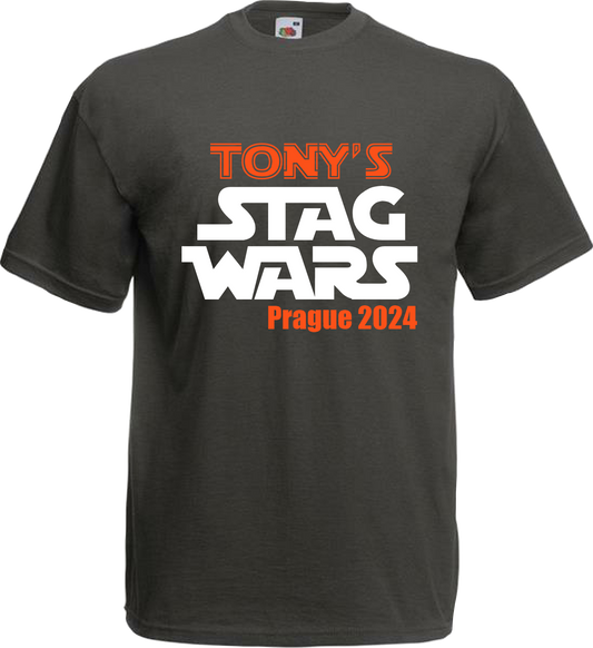 Personalised Stag Do Party T Shirt Printed Designs Custom Tee Shirts - Stag Wars