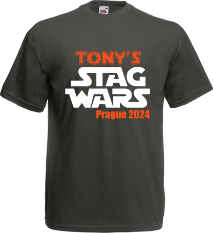 Personalised Stag Do Party T Shirt Printed Designs Custom Tee Shirts - Stag Wars - CreationPartyShop