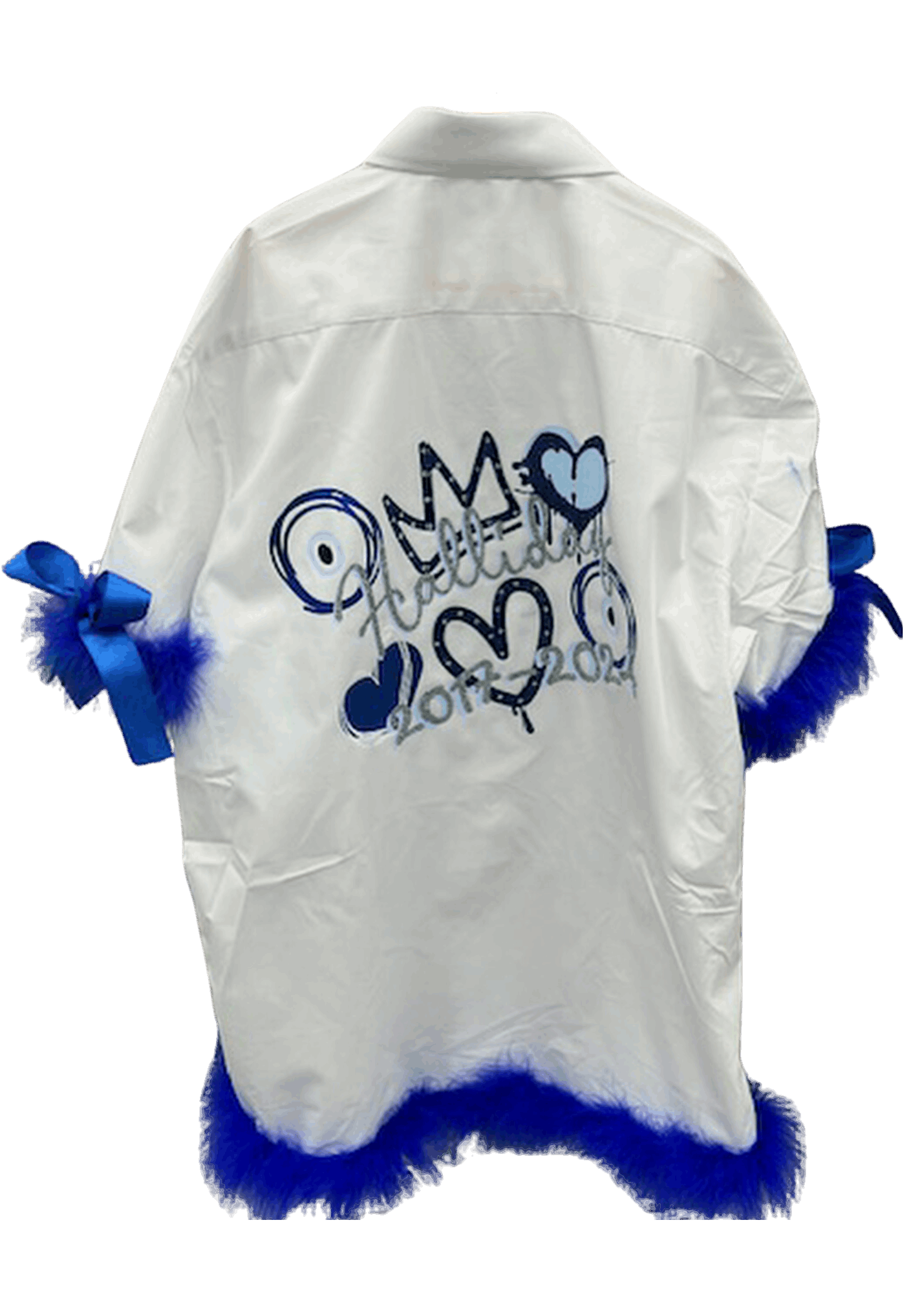 Personalised Glitter, Diamante Crown, Evil Eyes with Hearts Feathers School Leavers Signing Shirts Class of Year 2025 Kids - CreationPartyShop