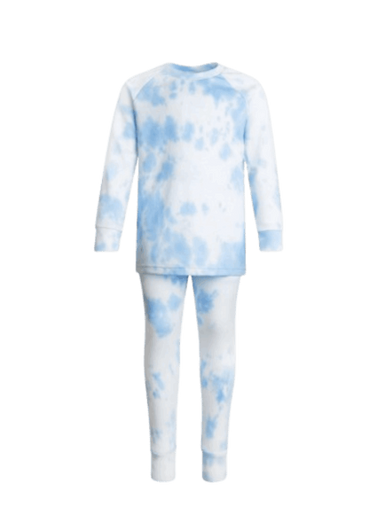 Personalised Blue & White Tie Dye Lounge Wear/ Pyjama Set - CreationPartyShop