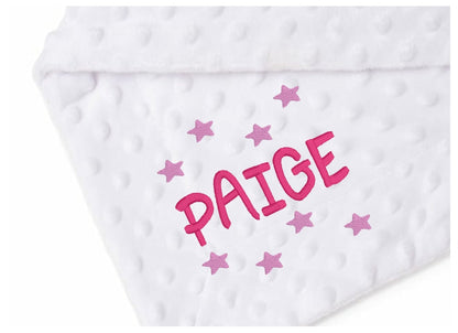Treat a special little boy or girl to the perfect gift! Our exclusive baby bubble blanket, in stunning white, is customised with his or her name and desired font style and colour. Soft and cuddly 100% polyester, it's ideal for any cot or pram and measures 75 x 100 cm. Make him or her feel extra special with a personalised embroidered baby white bubble blanket!