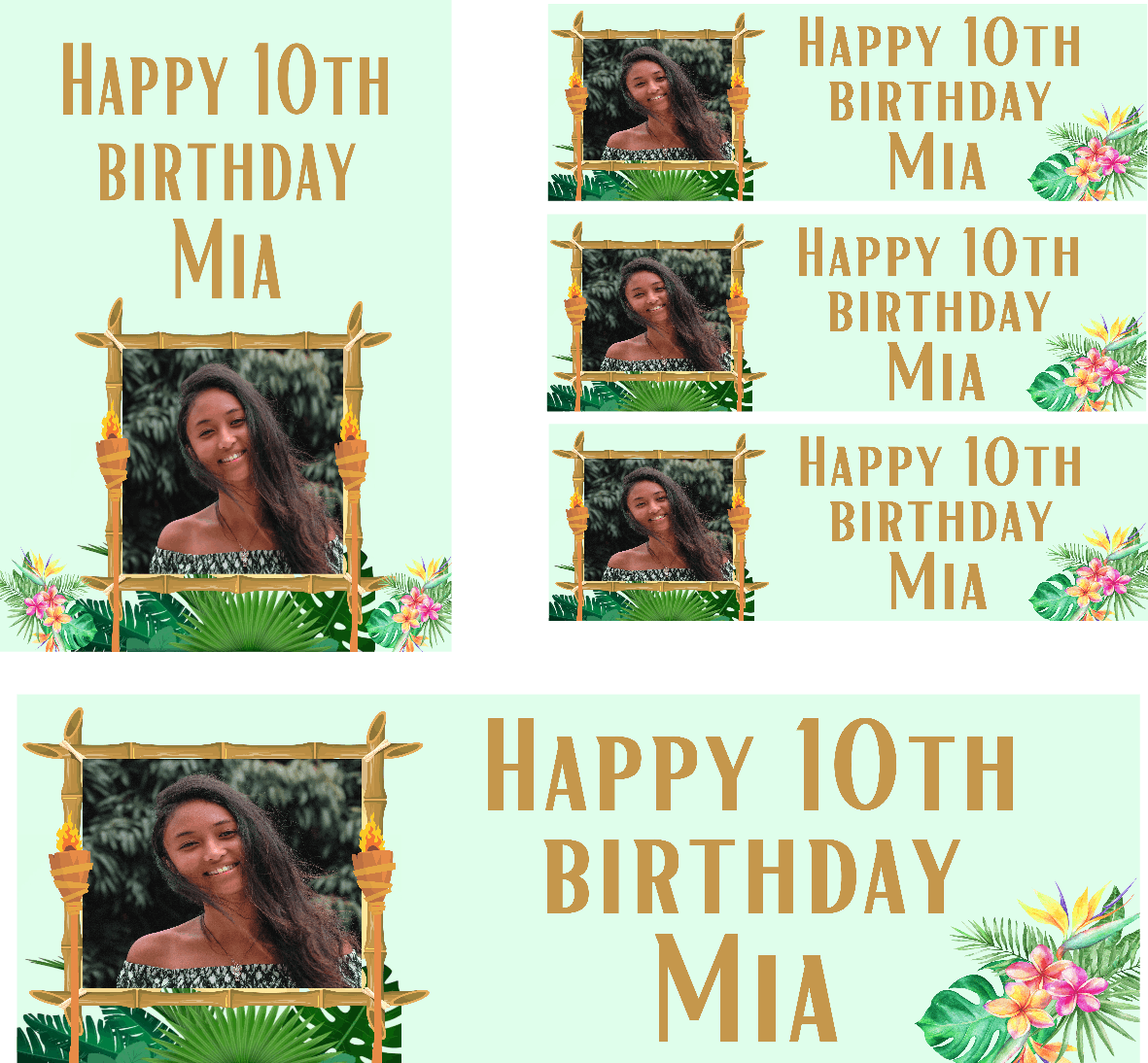 Luau Themed Birthday Party Photo Banners & Posters - Any Age