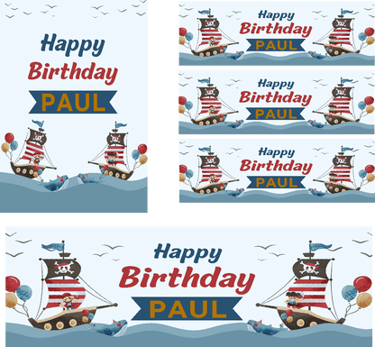 Pirate Themed Birthday Party Photo Banners & Posters - Any Age