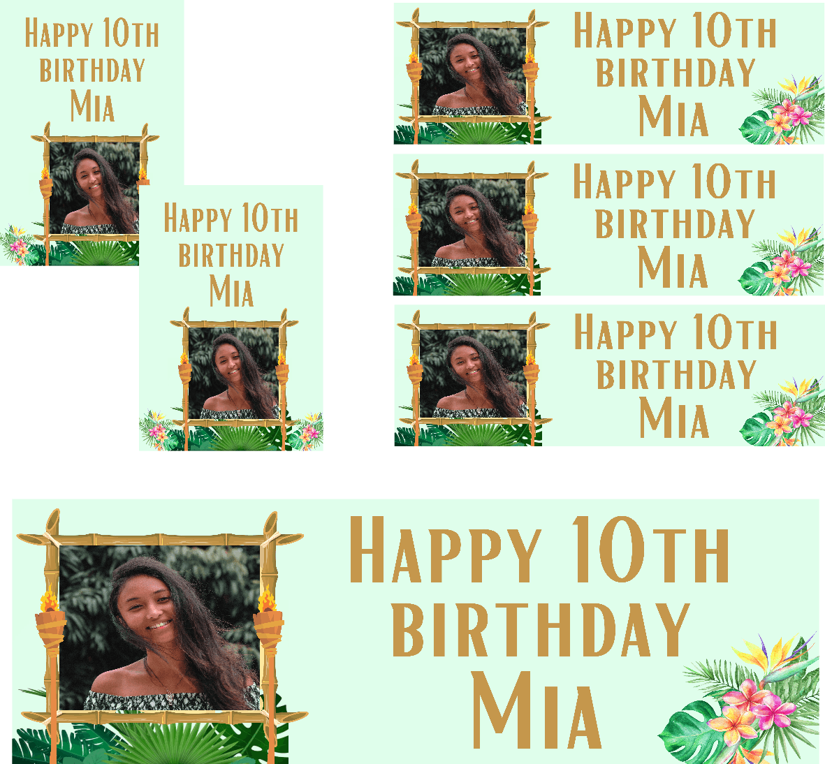 Luau Themed Birthday Party Photo Banners & Posters - Any Age
