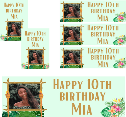 Luau Themed Birthday Party Photo Banners & Posters - Any Age