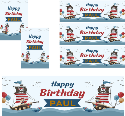 Pirate Themed Birthday Party Photo Banners & Posters - Any Age