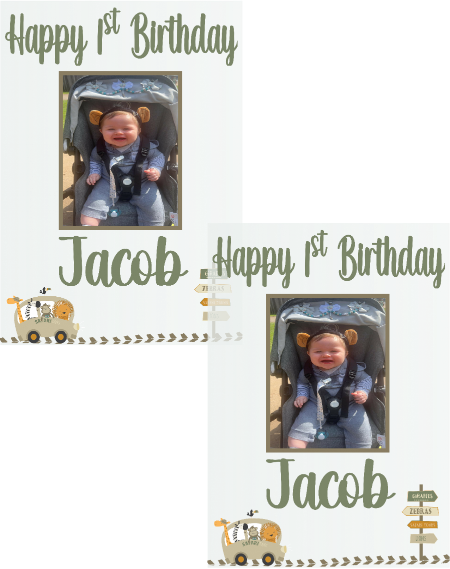 Safari Themed Birthday Party Photo Banners & Posters - Any Age - CreationPartyShop