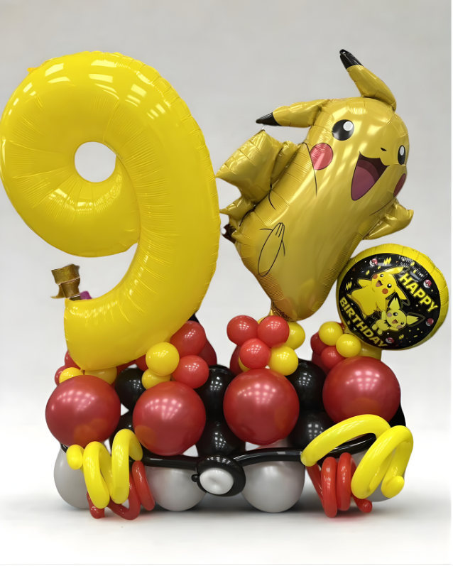 Pokemon balloon marquee/stack balloon display for a age 9 year old birthday