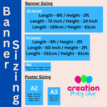 Banner & Poster sizing chart