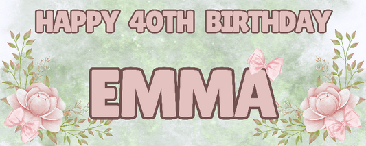 Green & Floral Themed Birthday Party Photo Banners & Posters - Any Age - CreationPartyShop