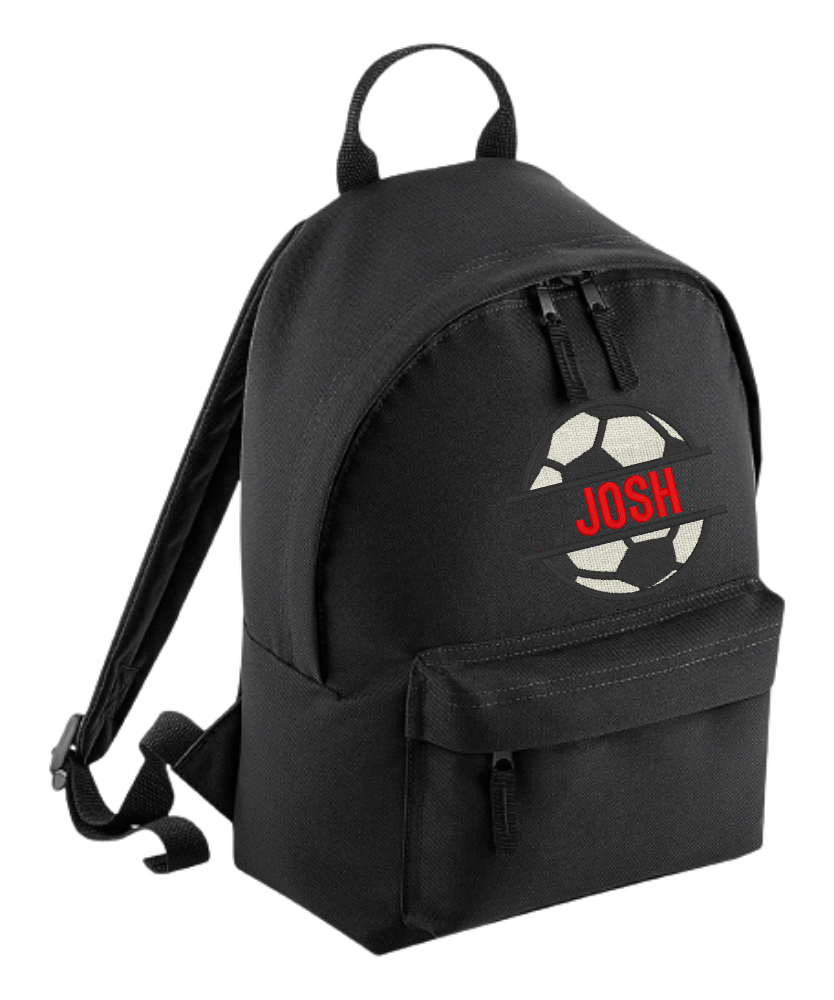 Personalised Mini School Backpack/Rucksack - Football Monogram Design