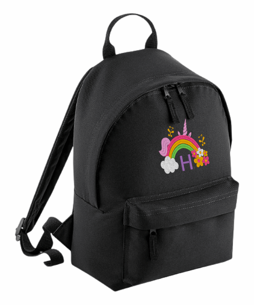 Personalised Mini School Backpack/Rucksack - Rainbow Unicorn Design