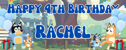 Custom Bluey style party banner for kids