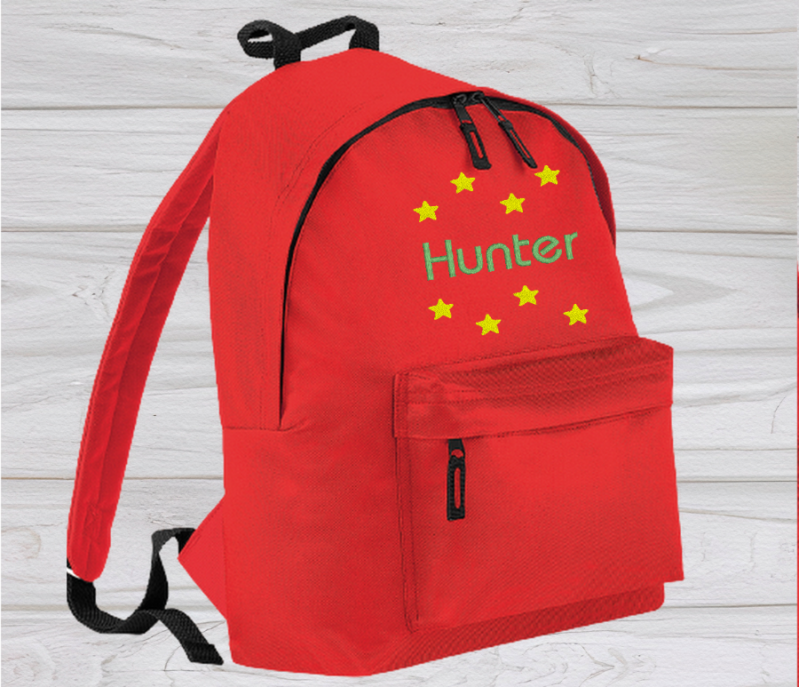 Personalised Junior Red School Rucksack Backpack - Embroidery Designed - CreationPartyShop