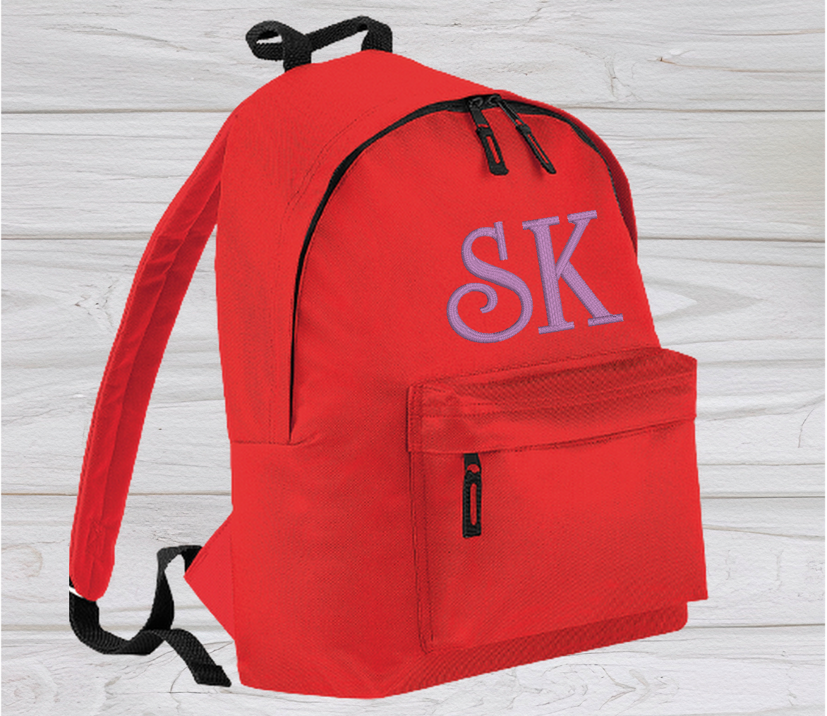 Personalised Junior Red School Rucksack Backpack - Embroidery Designed - CreationPartyShop