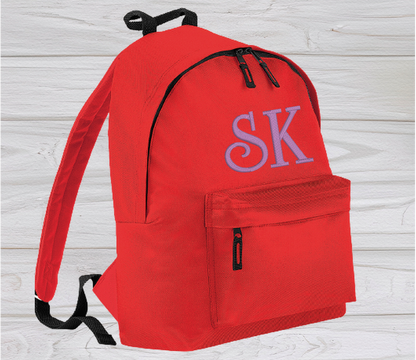 Personalised Junior Red School Rucksack Backpack - Embroidery Designed - CreationPartyShop