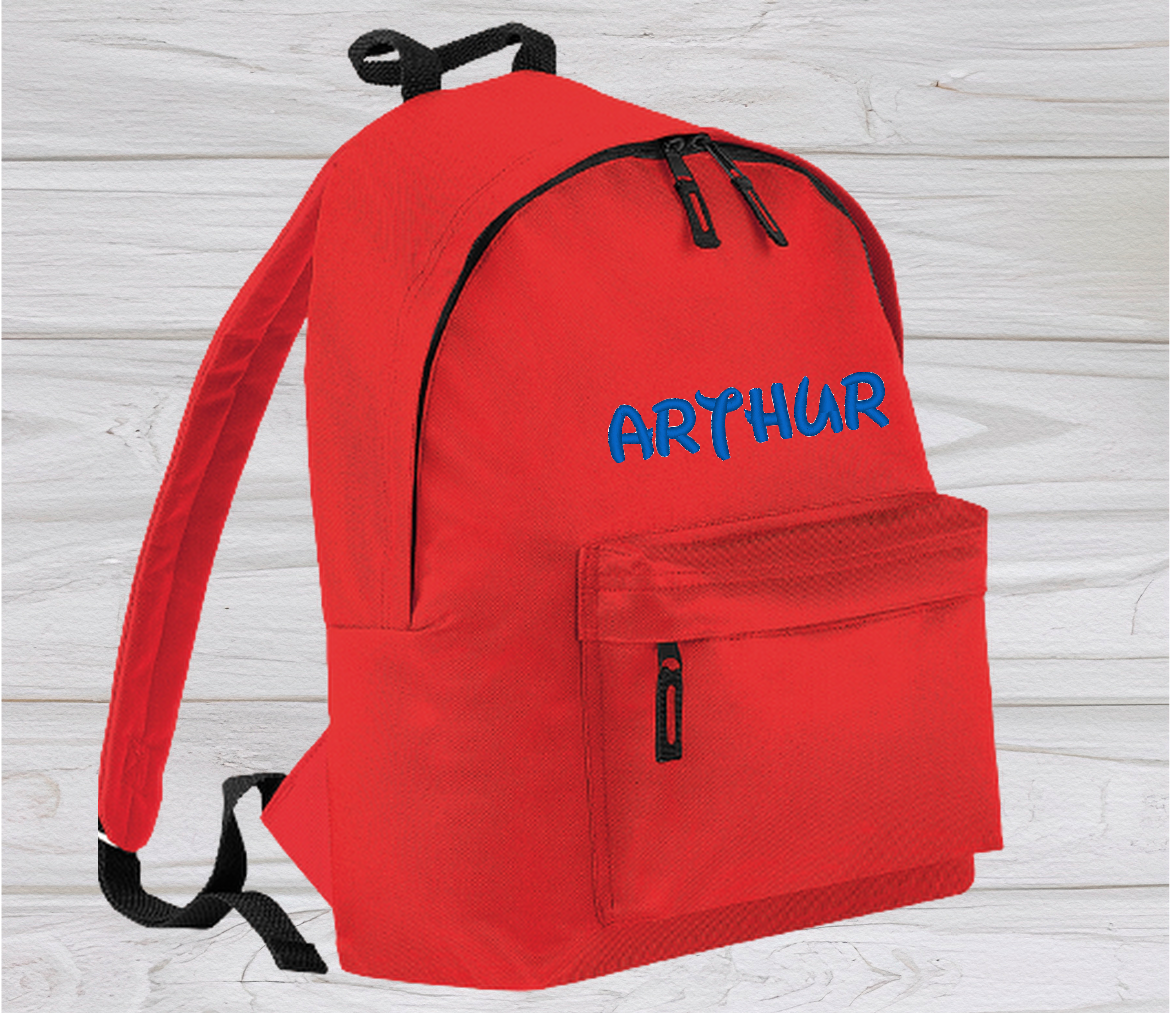 Personalised Junior Red School Rucksack Backpack - Embroidery Designed - CreationPartyShop