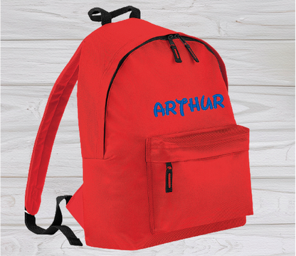Personalised Junior Red School Rucksack Backpack - Embroidery Designed - CreationPartyShop