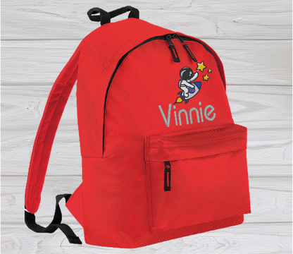 Personalised Junior Red School Rucksack Backpack - Embroidery Designed - CreationPartyShop