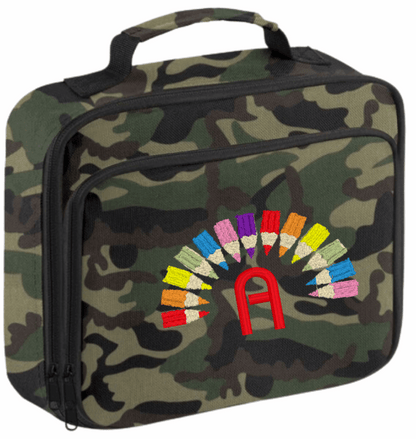 Personalised School Lunch Bag/ Cooler - Colourful Pencils Design